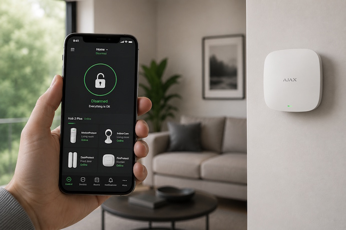 Ajax Security app mobile monitoring and remote alarm management for Ottawa security system